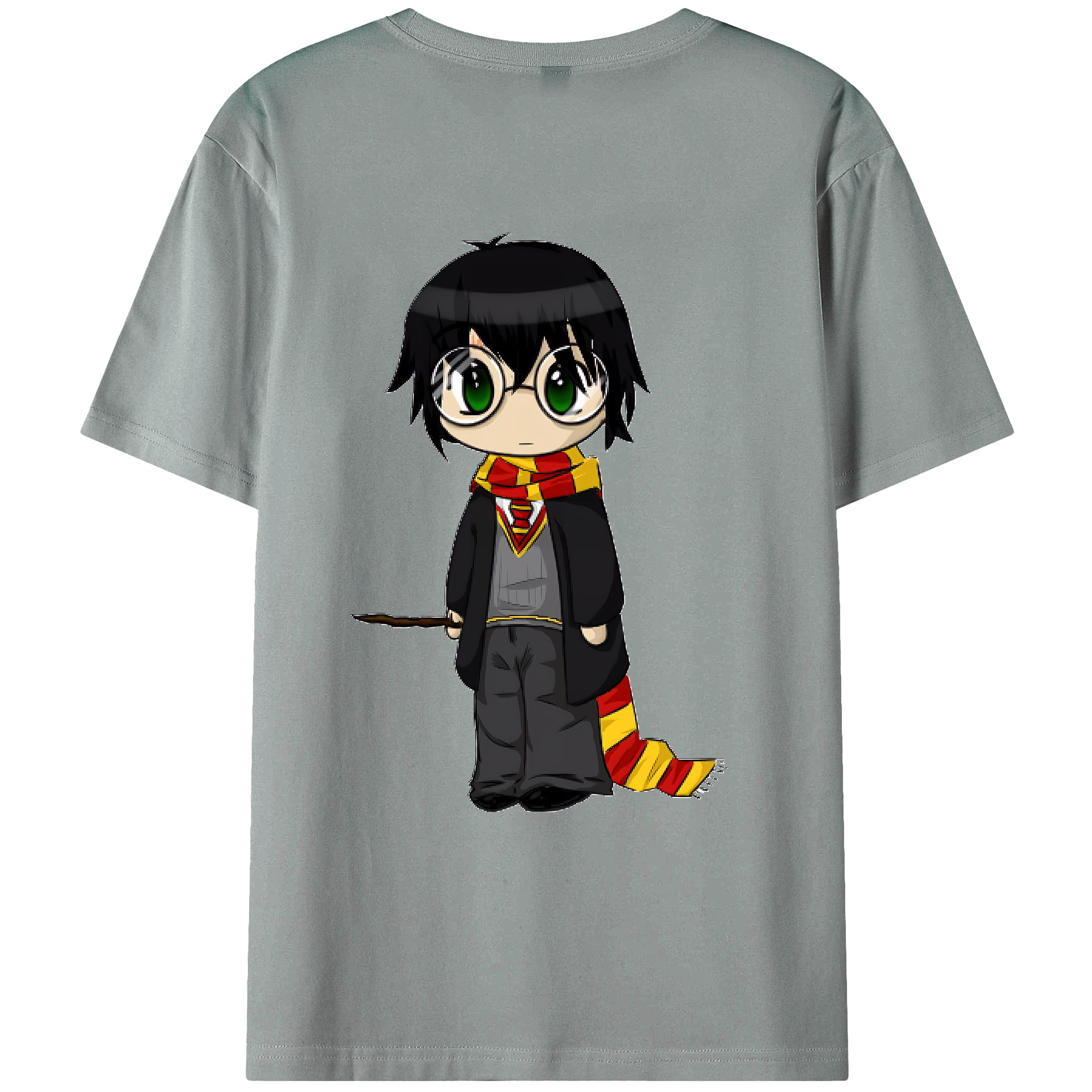（画像用） Harry Potter ハリー・ポッターシリーズ 綿100％ メンズ半袖Tシャツ（バックプリント） 通気性